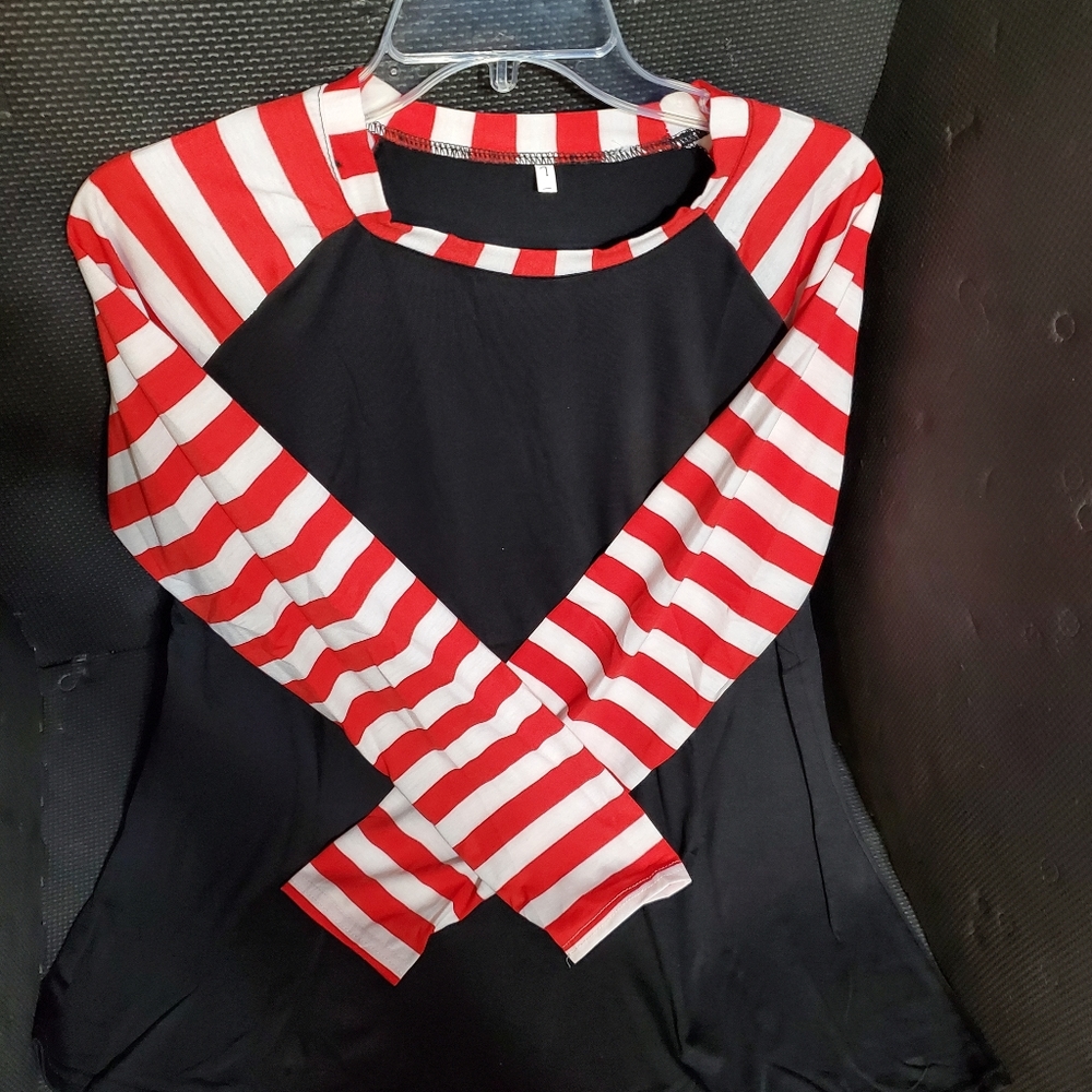 Black and Red Striped Christmas Shirt